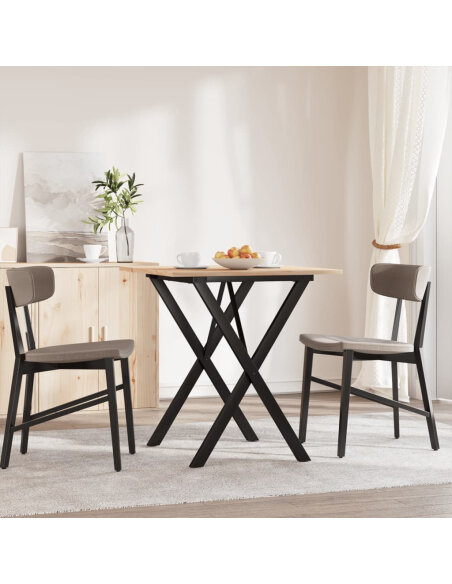 Table à manger Style Industriel cadre en X en bois de pin massif & fonte 70 x 70 x 75 cm {attributes} Table à manger Style Industriel cadre en X en bois de pin massif & fonte 70 x 70 x 75 cm {attributes}
