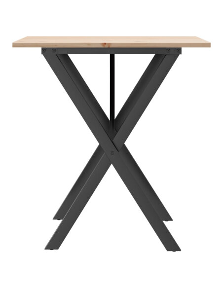 Table à manger Style Industriel cadre en X en bois de pin massif & fonte 70 x 70 x 75 cm {attributes} Table à manger Style Industriel cadre en X en bois de pin massif & fonte 70 x 70 x 75 cm {attributes}