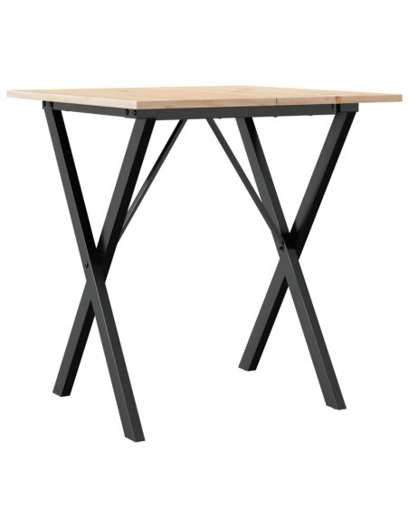 Table à manger Style Industriel cadre en X en bois de pin massif & fonte 70 x 70 x 75 cm {attributes} Table à manger Style Industriel cadre en X en bois de pin massif & fonte 70 x 70 x 75 cm {attributes}
