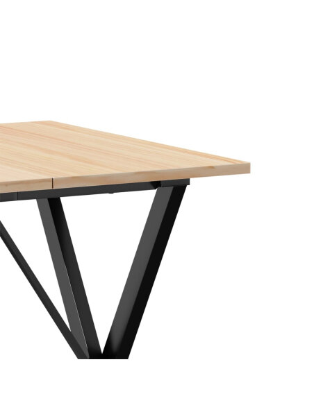 Table à manger Style Industriel cadre en X en bois de pin massif & fonte 70 x 70 x 75 cm {attributes} Table à manger Style Industriel cadre en X en bois de pin massif & fonte 70 x 70 x 75 cm {attributes}