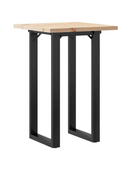 Table à manger Style Industriel cadre en O en bois de pin massif & fonte 50 x 50 x 75.5 cm {attributes}