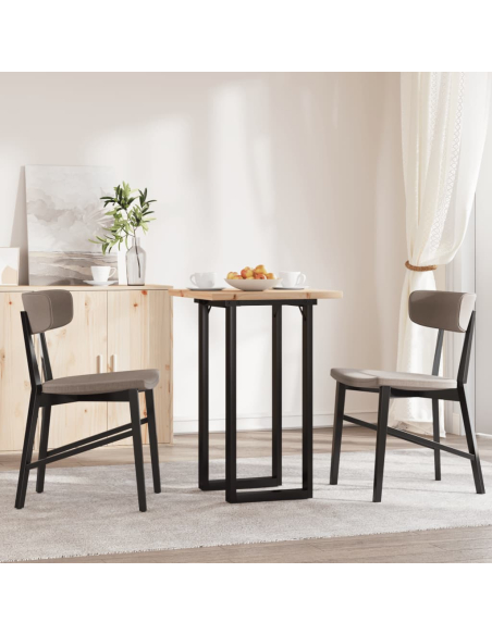 Table à manger Style Industriel cadre en O en bois de pin massif & fonte 50 x 50 x 75.5 cm {attributes}