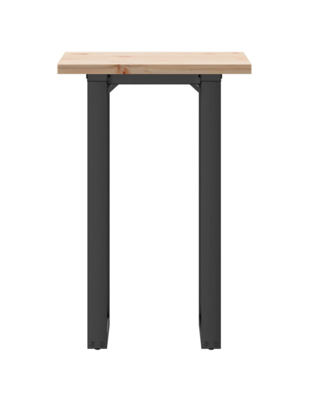Table à manger Style Industriel cadre en O en bois de pin massif & fonte 50 x 50 x 75.5 cm {attributes}