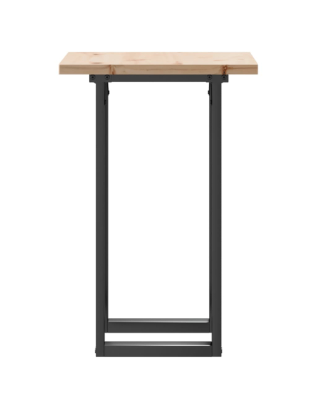 Table à manger Style Industriel cadre en O en bois de pin massif & fonte 50 x 50 x 75.5 cm {attributes}