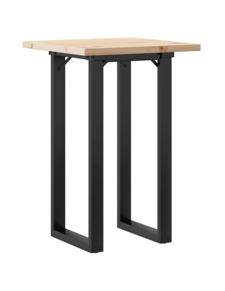 Table à manger Style Industriel cadre en O en bois de pin massif & fonte 50 x 50 x 75.5 cm {attributes}