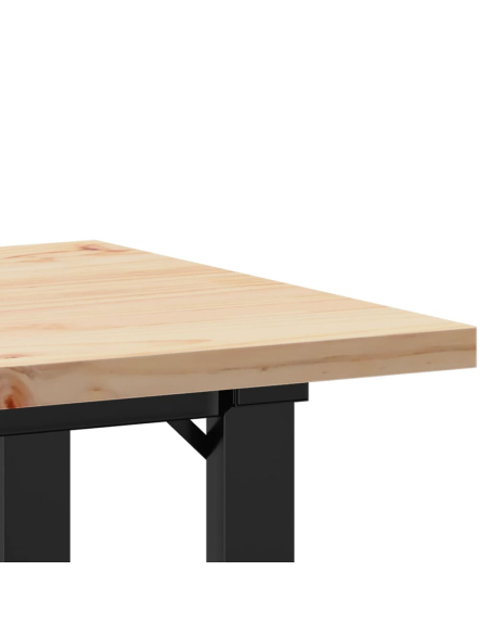 Table à manger Style Industriel cadre en O en bois de pin massif & fonte 50 x 50 x 75.5 cm {attributes}
