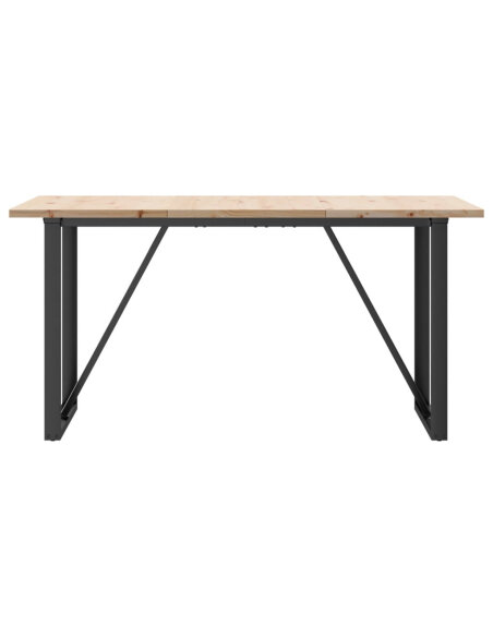 Table à manger Style Industriel cadre en O en bois de pin massif & fonte 140 x 80 x 75.5 cm {attributes} Table à manger Style Industriel cadre en O en bois de pin massif & fonte 140 x 80 x 75.5 cm {attributes}