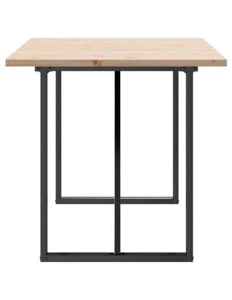Table à manger Style Industriel cadre en O en bois de pin massif & fonte 140 x 80 x 75.5 cm {attributes} Table à manger Style Industriel cadre en O en bois de pin massif & fonte 140 x 80 x 75.5 cm {attributes}