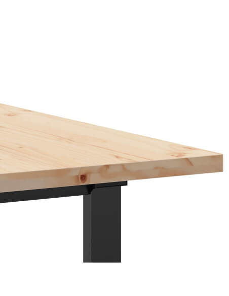 Table à manger Style Industriel cadre en O en bois de pin massif & fonte 140 x 80 x 75.5 cm {attributes} Table à manger Style Industriel cadre en O en bois de pin massif & fonte 140 x 80 x 75.5 cm {attributes}