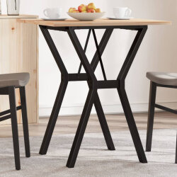 Table à manger Style Industriel cadre en Y en bois de pin massif & fonte 60 x 60 x 75 cm {attributes} 2