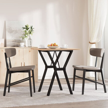 Table à manger Style Industriel cadre en Y en bois de pin massif & fonte 60 x 60 x 75 cm {attributes}