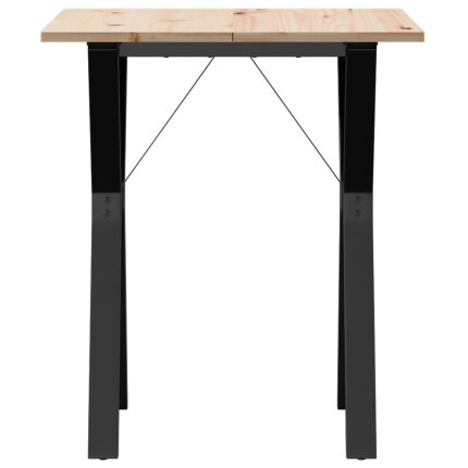 Table à manger Style Industriel cadre en Y en bois de pin massif & fonte 60 x 60 x 75 cm {attributes}