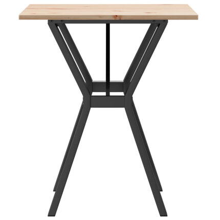 Table à manger Style Industriel cadre en Y en bois de pin massif & fonte 60 x 60 x 75 cm {attributes}