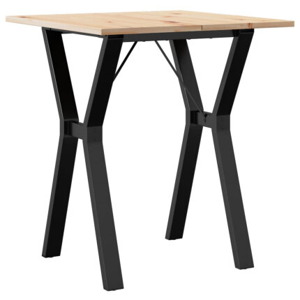 Table à manger Style Industriel cadre en Y en bois de pin massif & fonte 60 x 60 x 75 cm {attributes}