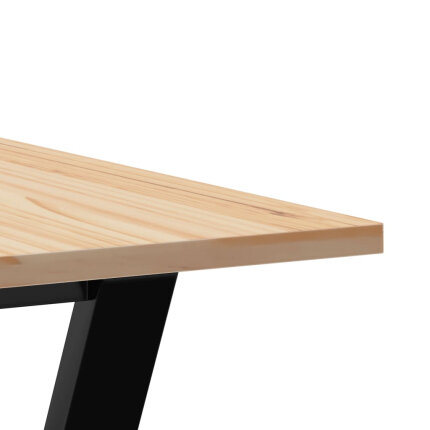 Table à manger Style Industriel cadre en Y en bois de pin massif & fonte 60 x 60 x 75 cm {attributes}