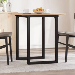 Table à manger Style Industriel cadre en O en bois de pin massif & fonte 60 x 60 x 75 cm {attributes} 2