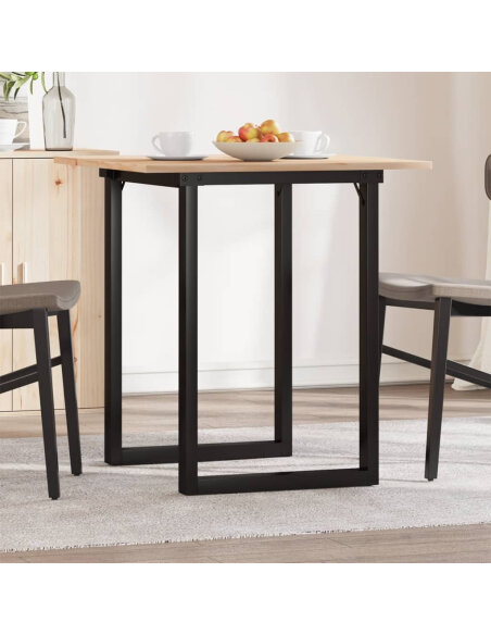 Table à manger Style Industriel cadre en O en bois de pin massif & fonte 60 x 60 x 75 cm {attributes} Table à manger Style Industriel cadre en O en bois de pin massif & fonte 60 x 60 x 75 cm {attributes}