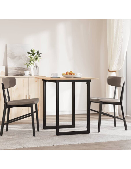 Table à manger Style Industriel cadre en O en bois de pin massif & fonte 60 x 60 x 75 cm {attributes} Table à manger Style Industriel cadre en O en bois de pin massif & fonte 60 x 60 x 75 cm {attributes}