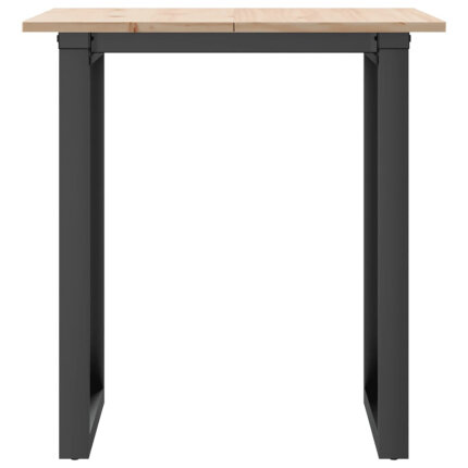 Table à manger Style Industriel cadre en O en bois de pin massif & fonte 60 x 60 x 75 cm {attributes}