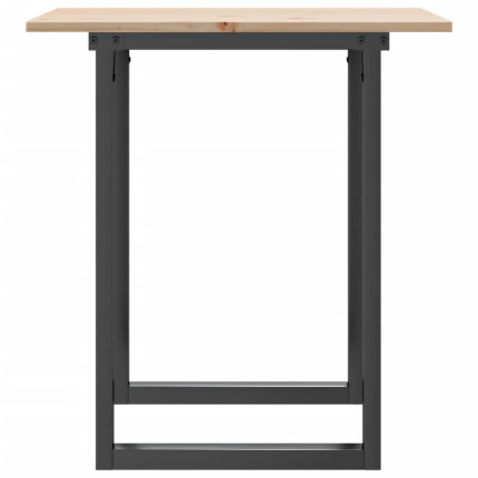 Table à manger Style Industriel cadre en O en bois de pin massif & fonte 60 x 60 x 75 cm {attributes}