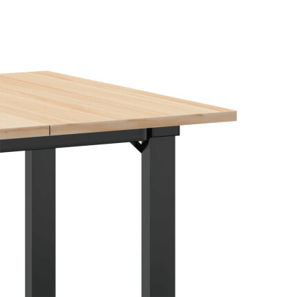 Table à manger Style Industriel cadre en O en bois de pin massif & fonte 60 x 60 x 75 cm {attributes}
