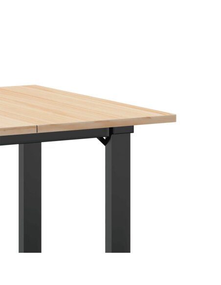 Table à manger Style Industriel cadre en O en bois de pin massif & fonte 60 x 60 x 75 cm {attributes} Table à manger Style Industriel cadre en O en bois de pin massif & fonte 60 x 60 x 75 cm {attributes}
