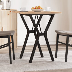 Table à manger Style Industriel cadre en Y en bois de pin massif & fonte 60 x 60 x 75.5 cm {attributes} 2