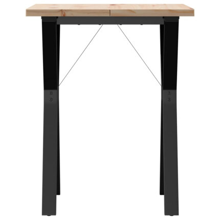 Table à manger Style Industriel cadre en Y en bois de pin massif & fonte 60 x 60 x 75.5 cm {attributes}