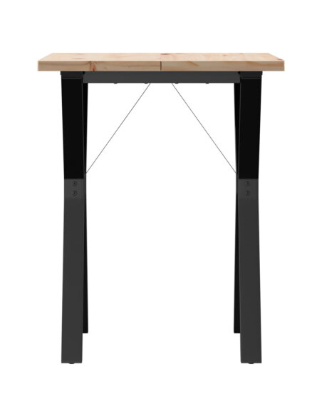 Table à manger Style Industriel cadre en Y en bois de pin massif & fonte 60 x 60 x 75.5 cm {attributes} Table à manger Style Industriel cadre en Y en bois de pin massif & fonte 60 x 60 x 75.5 cm {attributes}