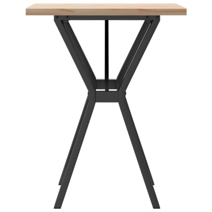 Table à manger Style Industriel cadre en Y en bois de pin massif & fonte 60 x 60 x 75.5 cm {attributes}