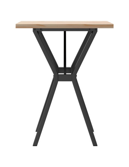 Table à manger Style Industriel cadre en Y en bois de pin massif & fonte 60 x 60 x 75.5 cm {attributes} Table à manger Style Industriel cadre en Y en bois de pin massif & fonte 60 x 60 x 75.5 cm {attributes}