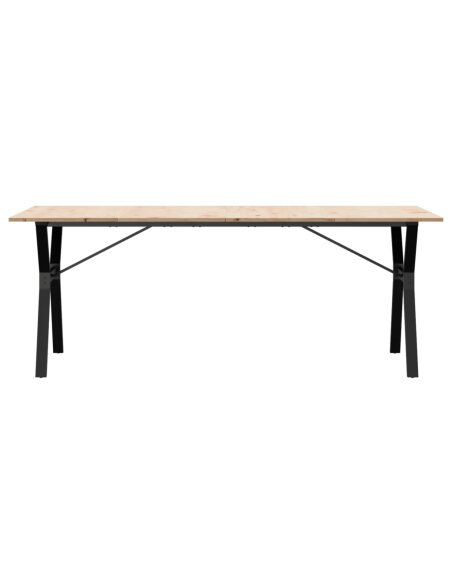 Table à manger Style Industriel cadre en Y en bois de pin massif & fonte 200 x 100 x 75 cm {attributes} Table à manger Style Industriel cadre en Y en bois de pin massif & fonte 200 x 100 x 75 cm {attributes}