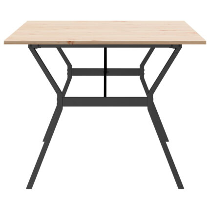 Table à manger Style Industriel cadre en Y en bois de pin massif & fonte 200 x 100 x 75 cm {attributes}