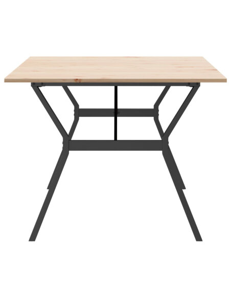Table à manger Style Industriel cadre en Y en bois de pin massif & fonte 200 x 100 x 75 cm {attributes} Table à manger Style Industriel cadre en Y en bois de pin massif & fonte 200 x 100 x 75 cm {attributes}