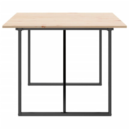 Table à manger Style Industriel cadre en O en bois de pin massif & fonte 200 x 100 x 75 cm {attributes}