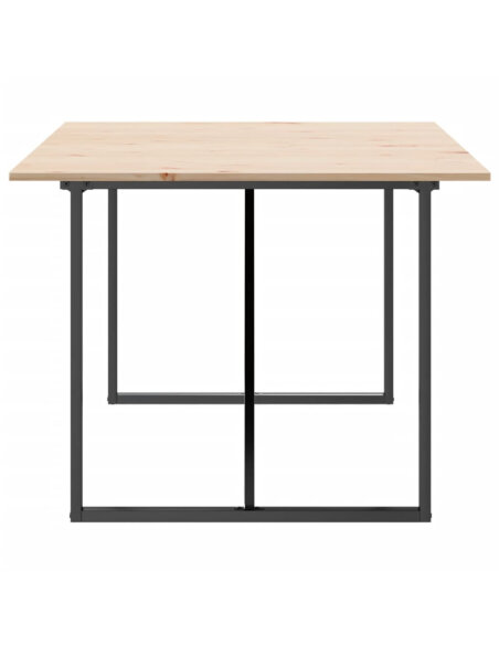 Table à manger Style Industriel cadre en O en bois de pin massif & fonte 200 x 100 x 75 cm {attributes} Table à manger Style Industriel cadre en O en bois de pin massif & fonte 200 x 100 x 75 cm {attributes}