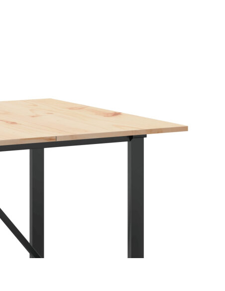 Table à manger Style Industriel cadre en O en bois de pin massif & fonte 200 x 100 x 75 cm {attributes} Table à manger Style Industriel cadre en O en bois de pin massif & fonte 200 x 100 x 75 cm {attributes}