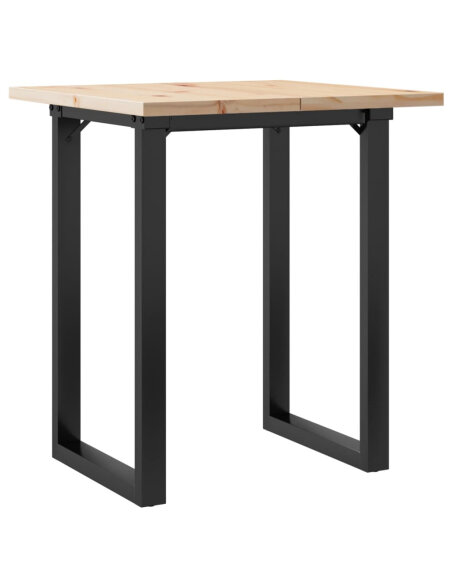 Table à manger Style Industriel cadre en O en bois de pin massif & fonte 70 x 70 x 75.5 cm {attributes} Table à manger Style Industriel cadre en O en bois de pin massif & fonte 70 x 70 x 75.5 cm {attributes}