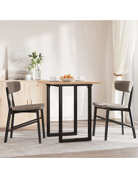 Table à manger Style Industriel cadre en O en bois de pin massif & fonte 70 x 70 x 75.5 cm {attributes} Table à manger Style Industriel cadre en O en bois de pin massif & fonte 70 x 70 x 75.5 cm {attributes}