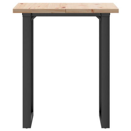 Table à manger Style Industriel cadre en O en bois de pin massif & fonte 70 x 70 x 75.5 cm {attributes}