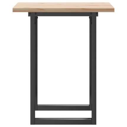 Table à manger Style Industriel cadre en O en bois de pin massif & fonte 70 x 70 x 75.5 cm {attributes}