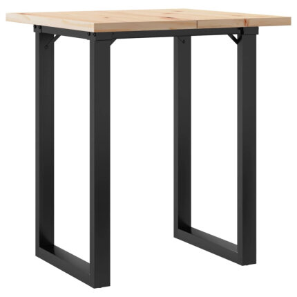 Table à manger Style Industriel cadre en O en bois de pin massif & fonte 70 x 70 x 75.5 cm {attributes}