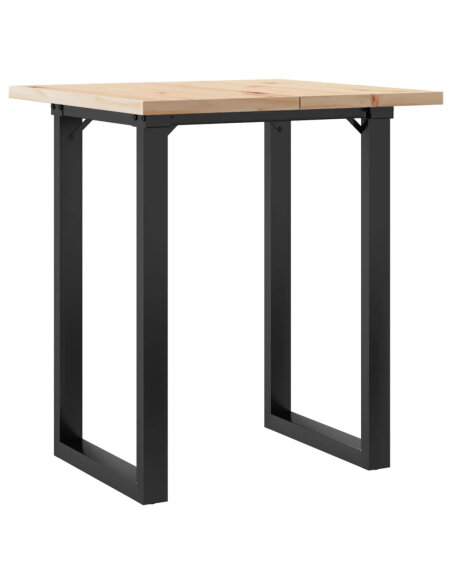Table à manger Style Industriel cadre en O en bois de pin massif & fonte 70 x 70 x 75.5 cm {attributes} Table à manger Style Industriel cadre en O en bois de pin massif & fonte 70 x 70 x 75.5 cm {attributes}