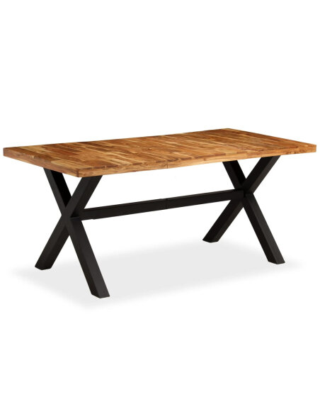 Table à manger Style Industriel en bois massif d'acacia et de manguier 180x90x76 cm {attributes} Table à manger Style Industriel en bois massif d'acacia et de manguier 180x90x76 cm {attributes}