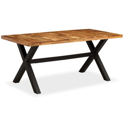 Table à manger Style Industriel en bois massif d'acacia et de manguier 180x90x76 cm {attributes}