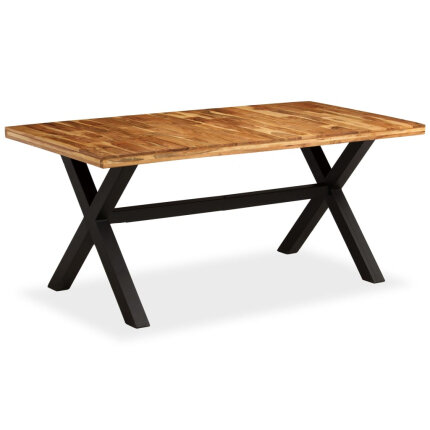 Table à manger Style Industriel en bois massif d'acacia et de manguier 180x90x76 cm {attributes}