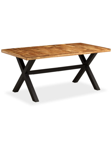 Table à manger Style Industriel en bois massif d'acacia et de manguier 180x90x76 cm {attributes} Table à manger Style Industriel en bois massif d'acacia et de manguier 180x90x76 cm {attributes}