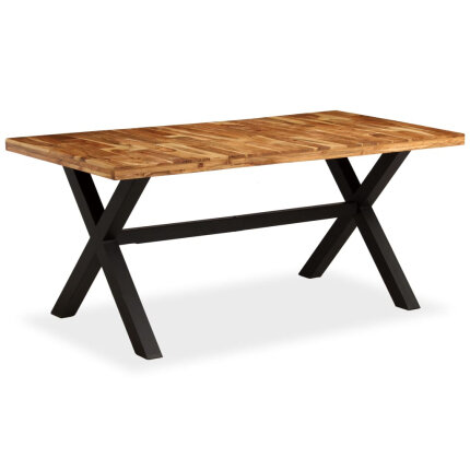 Table à manger Style Industriel en bois massif d'acacia et de manguier 180x90x76 cm {attributes}