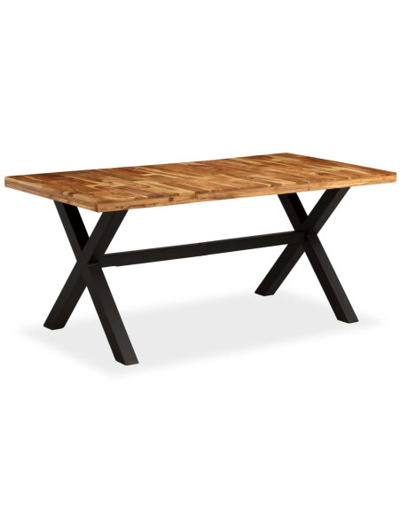 Table à manger Style Industriel en bois massif d'acacia et de manguier 180x90x76 cm {attributes} Table à manger Style Industriel en bois massif d'acacia et de manguier 180x90x76 cm {attributes}