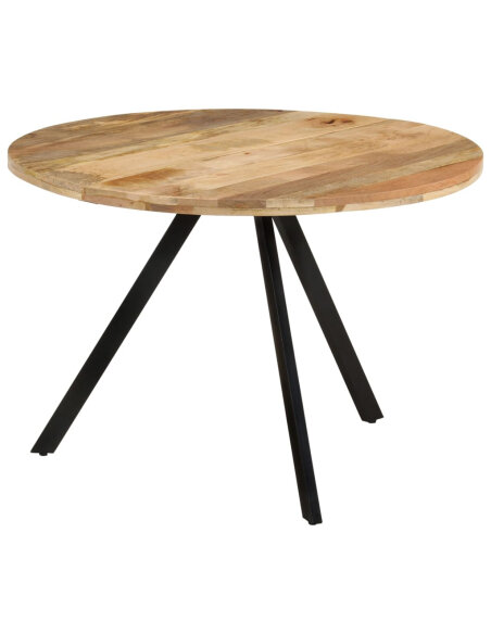 Table à manger Style Industriel en bois de manguier massif Ø 110 x 75 cm {attributes}